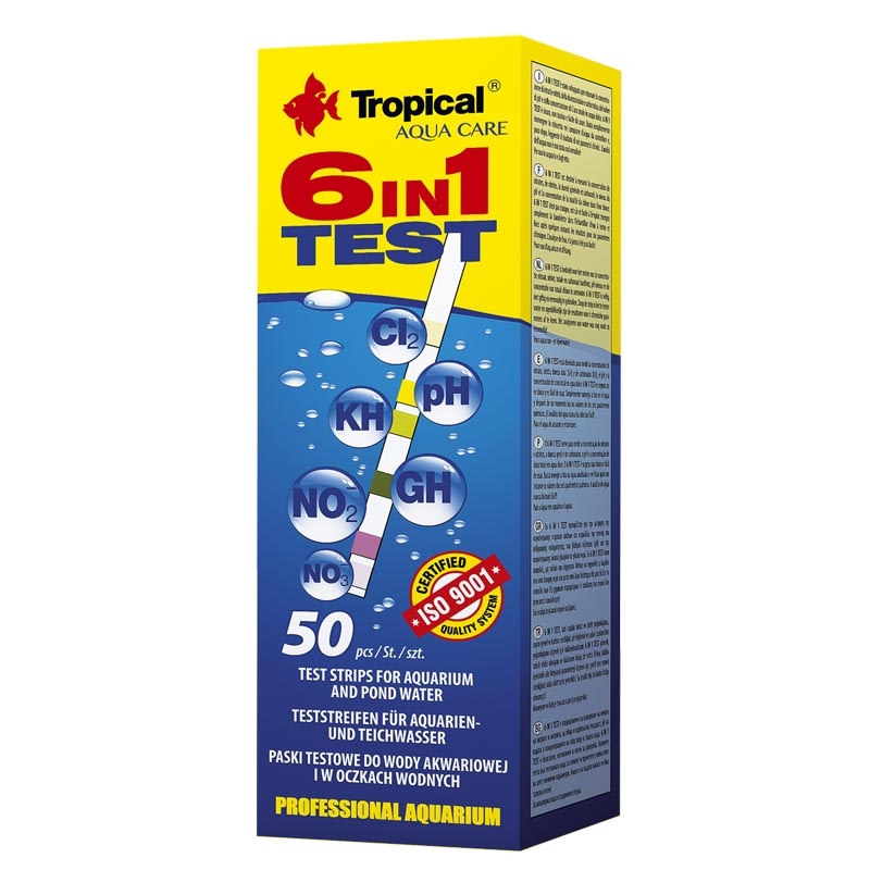 Tropical Test 6 in 1 - 6 parametri piu importanti dell'acqua (pH, GH, KH, NO2, NO3)