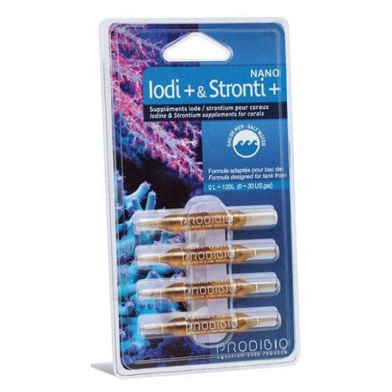 Prodibio Iodi+ & Stronti+ Nano 4 fiale - integratore di iodio e stronzio per coralli