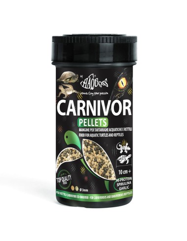 Haquoss Carnivor Pellets 250ml - Pellets per tartarughe e rettili carnivori/onnivori