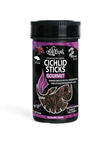 Haquoss Cichlid Sticks Gourmet 250ml - Mangime in sticks per ciclidi onnivori