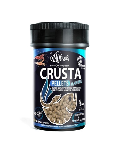 Haquoss Crusta Pellets Marine Ø2x4mm 100ml/50gr - pellets affondanti per crostacei d'acqua marina