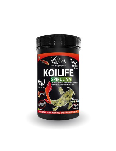 Haquoss KoiLife Spirulina 1000ml/350gr Ø6mm - mangime in pellet con Spirulina per pesci da laghetto