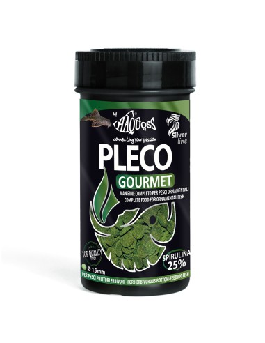 Haquoss Pleco Gourmet 250ml - pastiglie affondanti per pesci da fondo erbivori