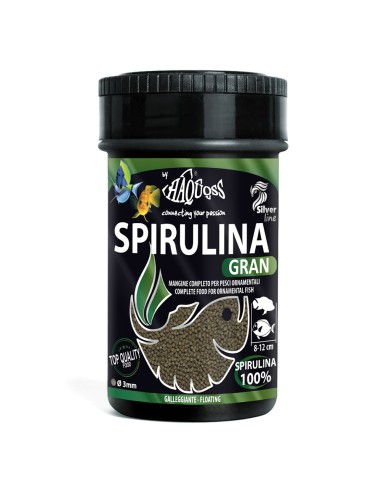 Haquoss Spirulina Gran - mangime vegetale in granuli a base di alga spirulina