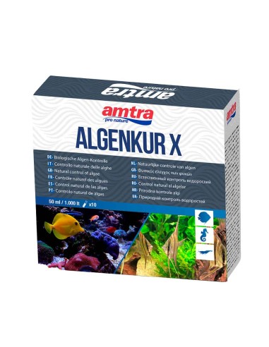 Amtra AlgenKur X 10 fiale - Antialghe Naturale per acqua dolce e marina