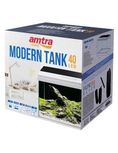 Amtra Modern Tank 40 LED - Acquario Equipaggiato 28L cm42,5×23,5×36,5h