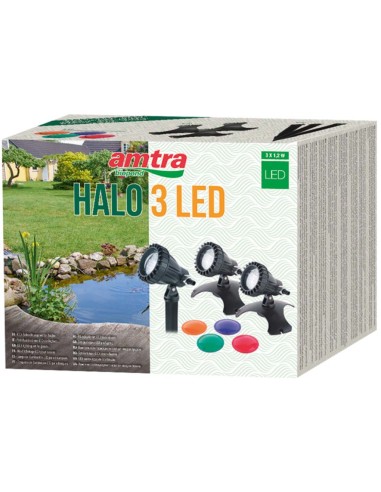 Amtra Pond Halo 3 LED - set di faretti per l'illuminazione di laghetti e fontane