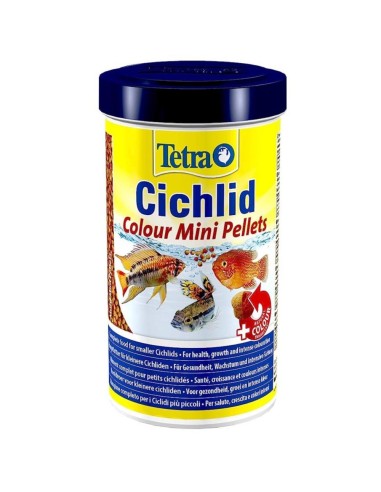 Tetra Cichlid Colour Mini Pellets 500ml/165gr - Alimento completo per tutti i ciclidi di piccola taglia