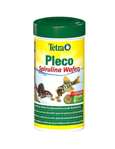 Tetra Pleco Spirulina Wafers 250ml - Mangime di base per tutti i grandi pesci erbivori che si nutrono sul fondo