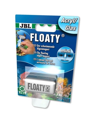 JBL Floaty Acryl Mini II - spazzola magnetica galleggiante rimuove le alghe dai vetri con spessore massimo di 4mm