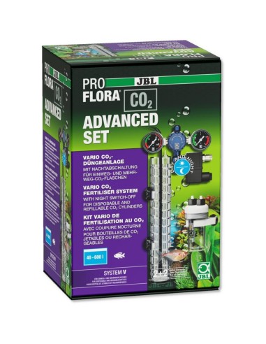 Jbl Proflora CO2 Advanced Set V - Impianto di fertilizzazione con CO2, kit con 2 manometri, spegnimento notturno, senza bombola