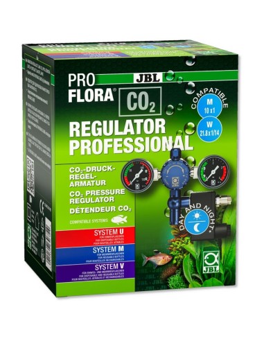 JBL Proflora CO2 Regulator Professional - riduttore con manometri e elettrovalvola per bombole usa e getta e ricaricabili