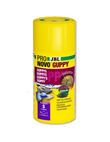 JBL ProNovo Guppy Flakes S - Mangime base in fiocchi per guppy e altri vivipari da 3 a 10cm