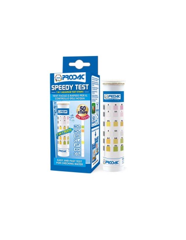 Prodac Speedy Test 7 in 1 - per la misurazione pH, GH, KH, NO2, Cl, CO2, NO3 - Confezione da 50 Strisce