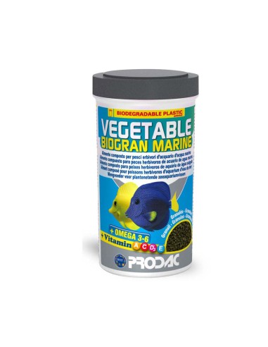 Prodac Vegetable Biogran Marine 250ml/100gr - mangime in granuli per pesci erbivori d' acqua marina