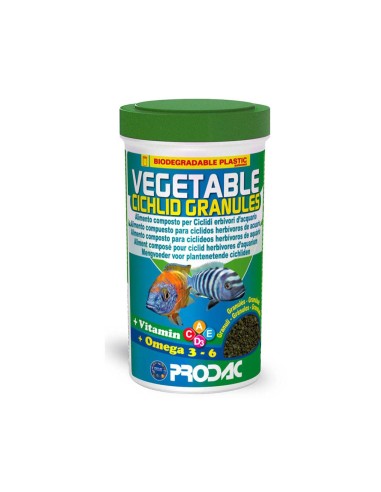 Prodac Vegetable Cichlid Granules 250ml/100gr - mangime in granuli per ciclidi erbivori