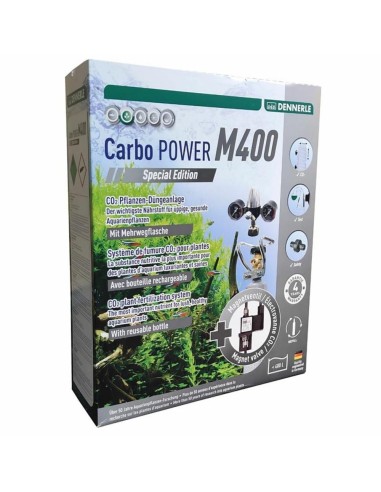 Dennerle 3076 Carbo Power M400 - Impianto CO2 con bombola ricaricabile da 500gr e manometri di alta e bassa pressione