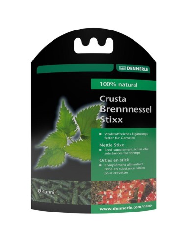 Dennerle 5866 - Crusta Brennessel Stixx 30gr - Integratore Alimentare Specifico per Invertebrati in Bastoncini con Ortica