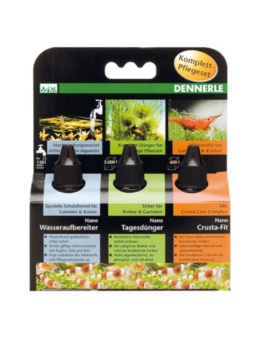 Dennerle 5932 Set Nano Biocondizionatore 15ml (5930) + Crusta Fit 15ml (5931) + Fertilizzante Gionaliero (5929)