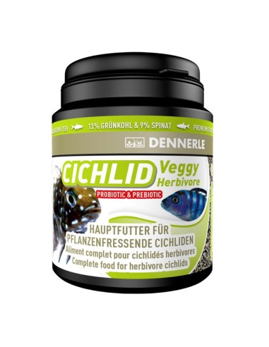 Dennerle Cichlid Veggy Herbivore 200ml/90gr - alimento completo per ciclidi erbivori