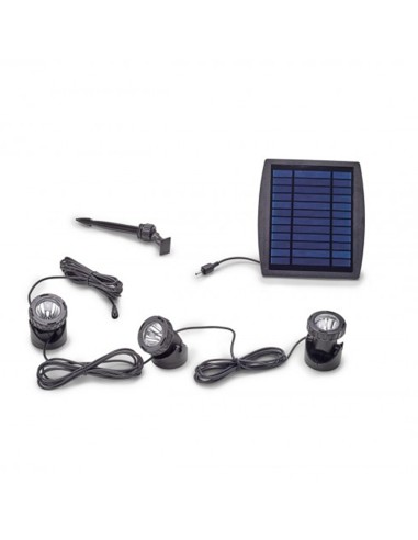 Pontec PondoSolar LED Set 3 - kit di faretti per laghetto ad energia solare