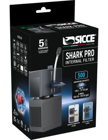 Sicce Shark PRO 500 - Filtro Interno Modulare con supporto magnetico