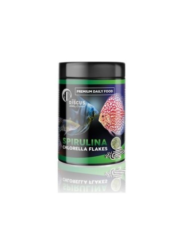 DiscusHobby Spirulina-Chlorella Flakes 1000ml/130g - mangime Premium per pesci tropicali