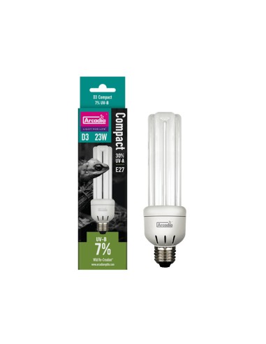 Arcadia D3 Compact Reptile Lamp 7% UVB 23W - extra high output