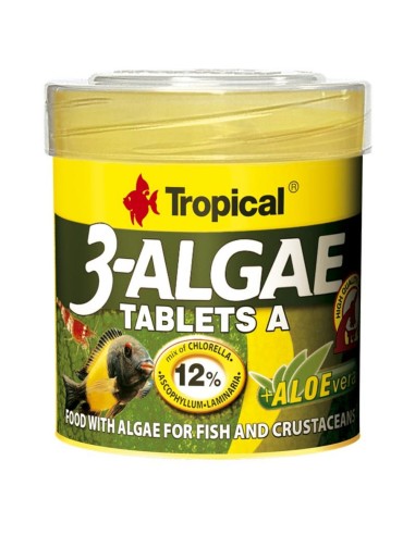 Tropical 3-Algae Tablets A 50ml/80pz - compresse adesive ad alto contenuto di alghe