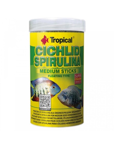 Tropical Cichlid Spirulina Medium Sticks - stick vegetali con spirulina per Ciclidi di taglia media