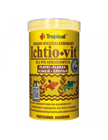 Tropical Ichtio-vit Flakes - mangime di base in scaglie, ricco di ingredienti