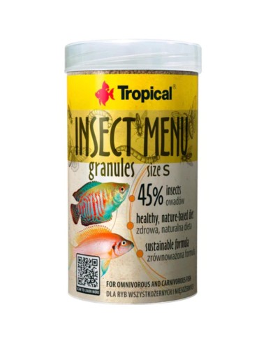 Tropical Insect Menu Granules size S 1,2mm 250ml/135gr - alimento in granuli a base di insetti per pesci d'acqua dolce