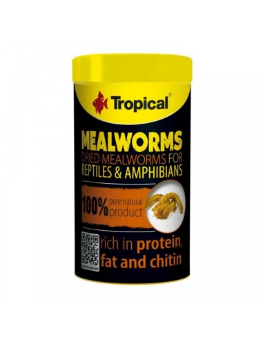 Tropical Meal Worms - Camole della Farina Essicate per Rettili e Grossi Pesci 250ml / 30gr