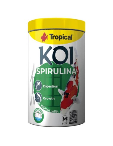 Tropical Pond koi Spirulina Pellet Size M 1000ml/350gr - Mangime super premium con spirulina granulometria medio grande