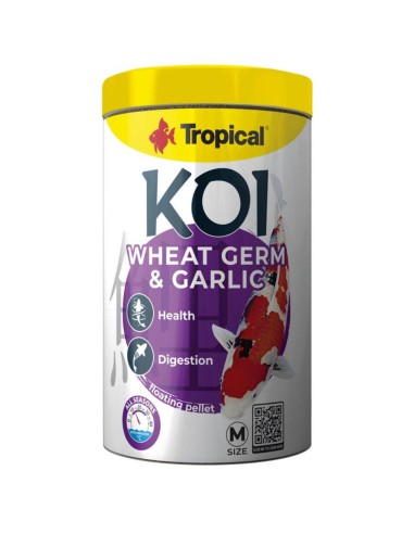 Tropical Pond koi Wheat Germ & Garlic Pellet Size M 1000/350gr