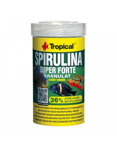 Tropical Spirulina Super Forte Granulat Formato Barattolo- 36% di Spirulina