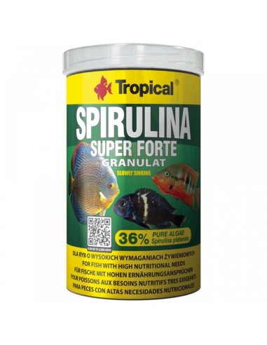 Tropical Spirulina Super Forte Granulat Formato Barattolo- 36% di Spirulina