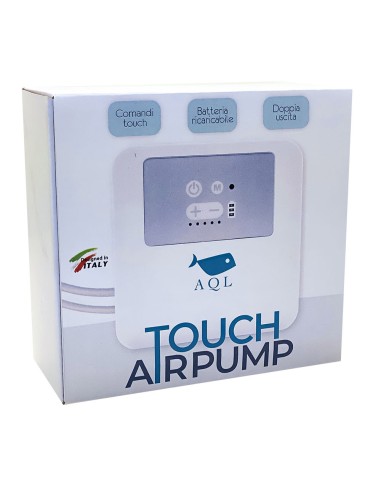 AQL Touch Air Pump colore bianco - aeratore con battery back-up 2x1,8 L/min 2w