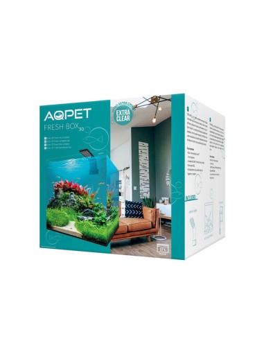 Aqpet Fresh Box 30 - acquario cm30x30x30h completo di filtro e illuminazione