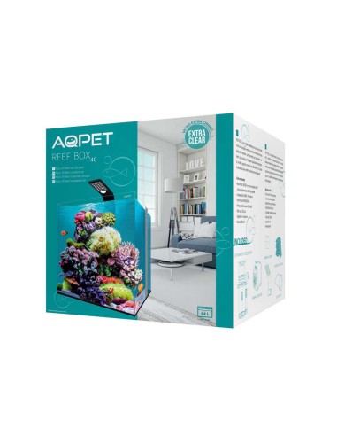 Aqpet Reef Box 40 - acquario marino cm40x40x40h completo di skimmer e illuminazione