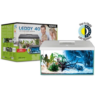 Aquael Aquarium Set Leddy 40 Day&Night - acquario cm41X25X25h accessoriato