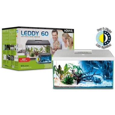 Aquael Aquarium Set Leddy 60 Day&Night - acquario cm60x30x30h completamente accessoriato