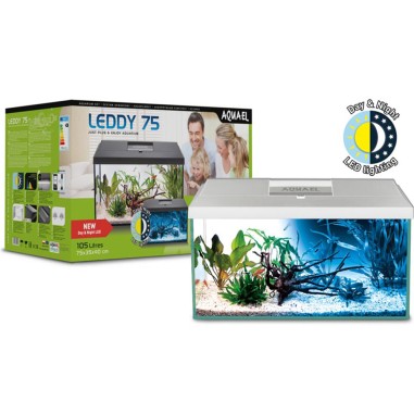 Aquael Aquarium Set Leddy 75 Day&Night - acquario cm75x35x40h completamente accessoriato