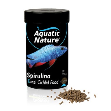 Aquatic Nature Spirulina 320ml Peso 130gr Alimento in Pellet Completo per Ciclidi e Pesci Grandi Marini