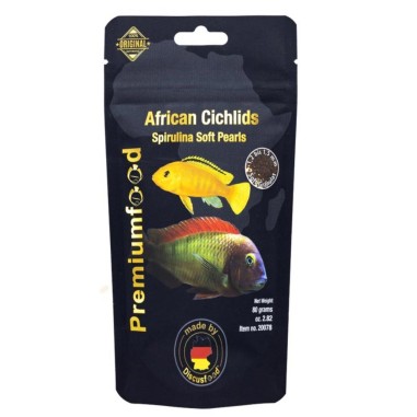 Discusfood African Cichlid Spirulina Soft Pearls 80gr - mangime con alga spirulina per ciclidi africani