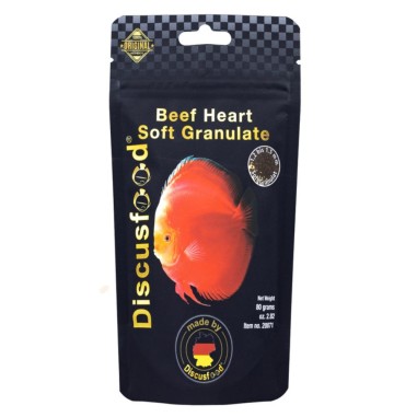 Discusfood Beef Heart Granulat 1,5mm - Alimentazione Premium per Discus con Cuore di Bue e Aloe Vera - Made in Germany