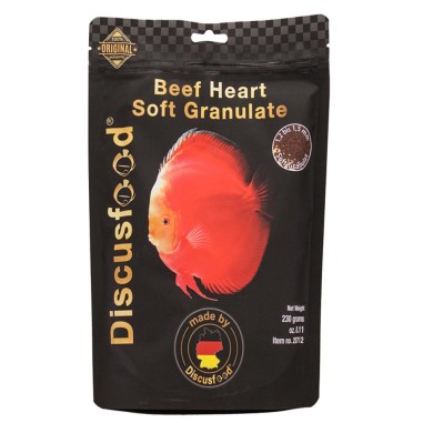 Discusfood Beef Heart Granulat 1,5mm - Alimentazione Premium per Discus con Cuore di Bue e Aloe Vera - Made in Germany