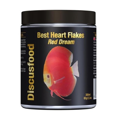 DiscusFood Best Heart Flakes Red Dream 300ml - mangime in fiocchi per la colorazione di Discus