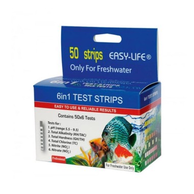 Easy-Life 6in1 Test Strip - 50 strisce per controllare i valori dell' acqua pH, KH, GH, NO2, NO3