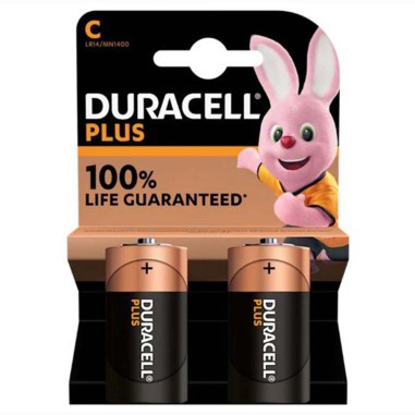 Duracell Plus C Batteria Mezza Torcia Confezione da 2 Pile - LR14/MN1400